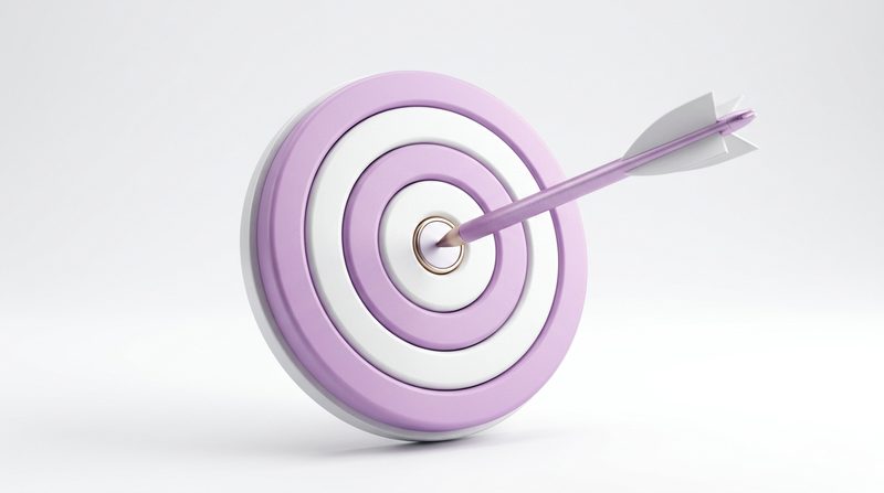 3D bullseye with an arrow in the centre