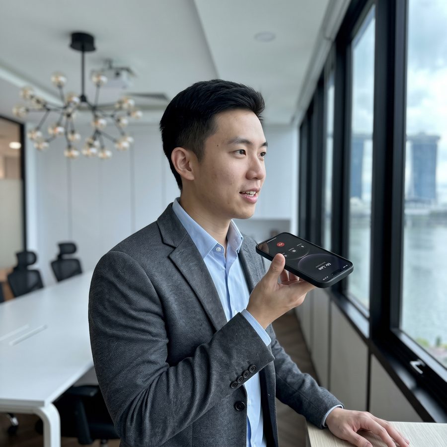 Consultant speaking with a referred prospect by phone